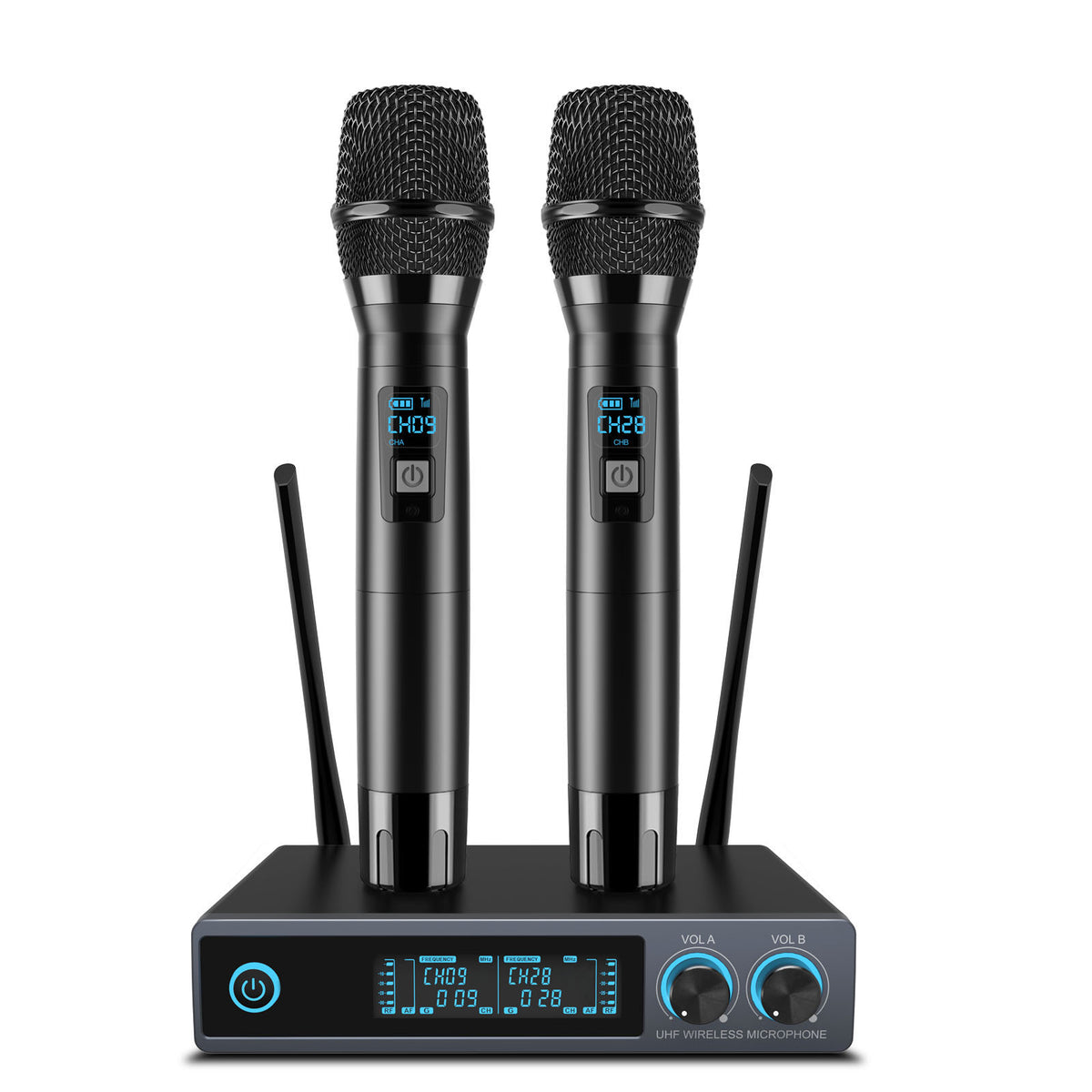 VeGue Wireless Microphone,Metal Dual Professional UHF Cordless