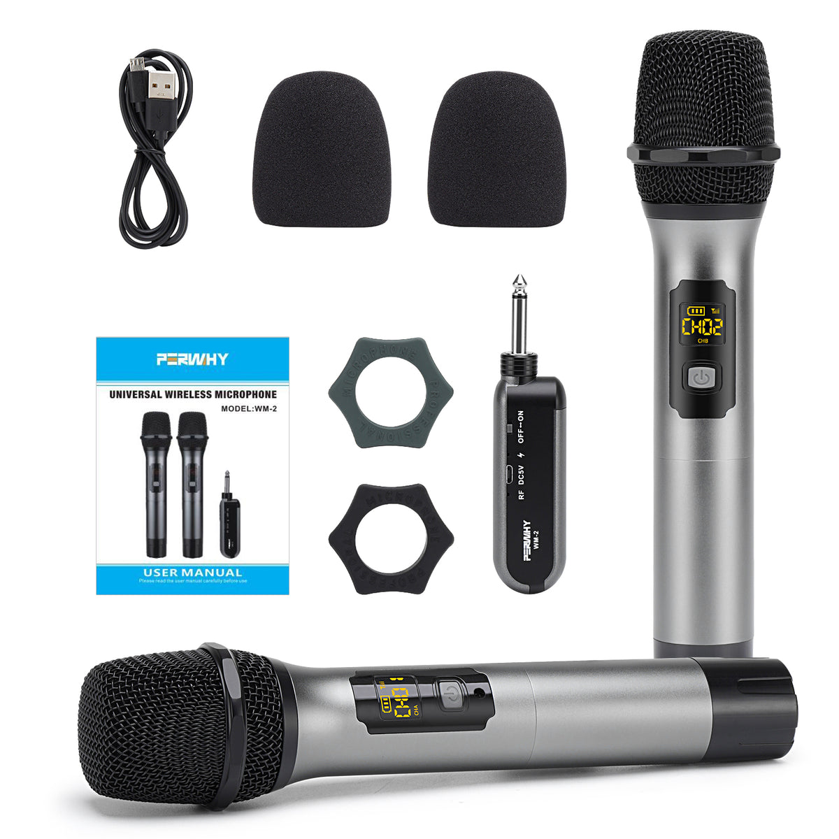 VeGue WM-2 UHF Wireless Microphone with Rechargeable Receiver